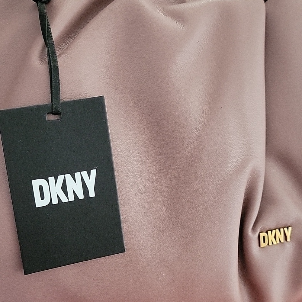 NWT DKNY Presley Vegan Leather Chain Shoulder Bag Vintage Rose - Picture 10 of 17